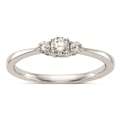 14K White Gold 1/4 ct tw Diamond First Promise 3-Stone Engagement Ring