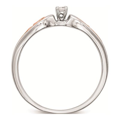 14K Two-Tone Gold 1/20 ct tw Diamond Filigree Promise Engagement Ring – view 3