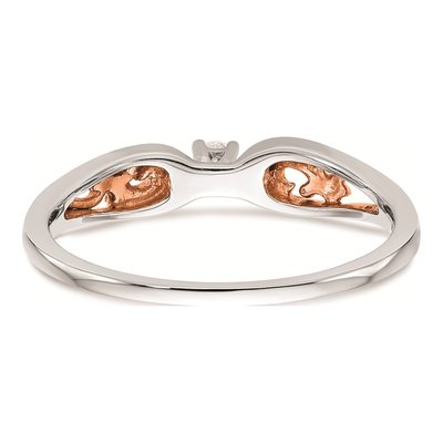 14K Two-Tone Gold 1/20 ct tw Diamond Filigree Promise Engagement Ring – view 6