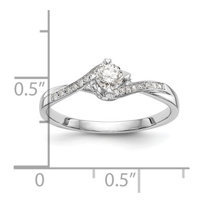 10K White Gold Diamond Engagement Ring Semi-Mount – view 3