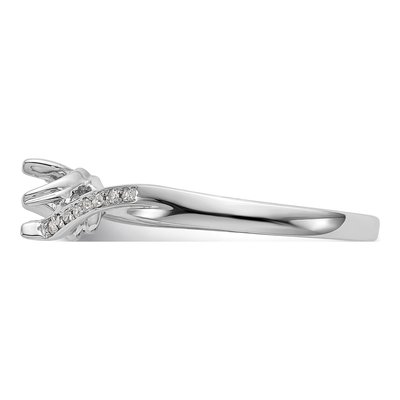 14K White Gold Diamond Bypass Engagement Ring Semi-Mount – view 3