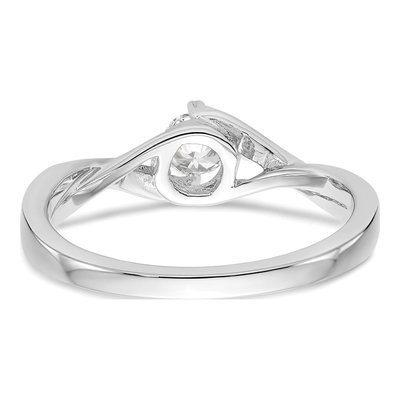 14K White Gold Diamond Bypass Engagement Ring Semi-Mount – view 5
