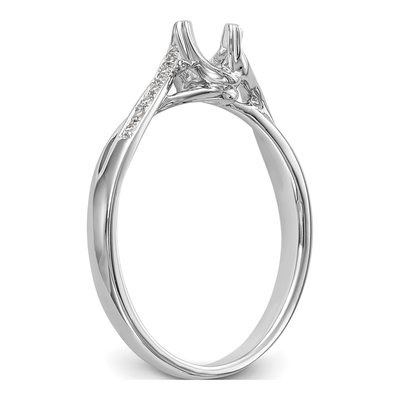 14K White Gold Diamond Bypass Engagement Ring Semi-Mount – view 6