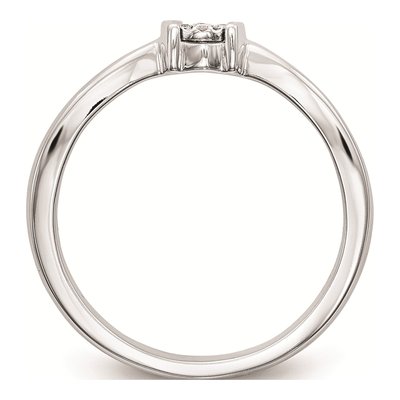 14K White Gold Diamond Cluster Promise Engagement Ring – view 2