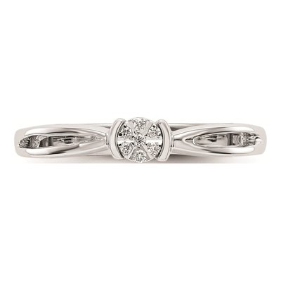 14K White Gold Diamond Cluster Promise Engagement Ring – view 4