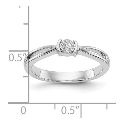 14K White Gold Diamond Cluster Promise Engagement Ring – view 7