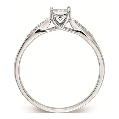 10K White Gold 1/20 ct tw Diamond Square Illusion Engagement Ring – view 4