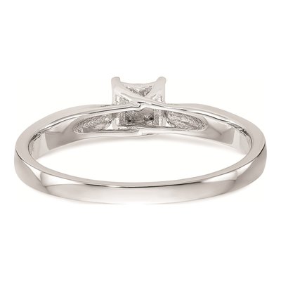 10K White Gold 1/20 ct tw Diamond Square Illusion Engagement Ring – view 7