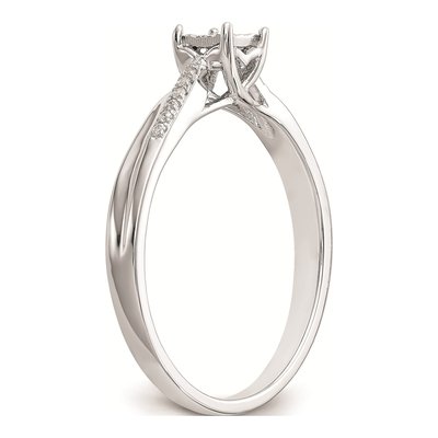 10K White Gold 1/20 ct tw Diamond Square Illusion Engagement Ring – view 8