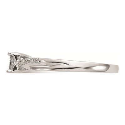 14K White Gold 1/20 ct tw Diamond Square Illusion Promise Engagement Ring – view 4