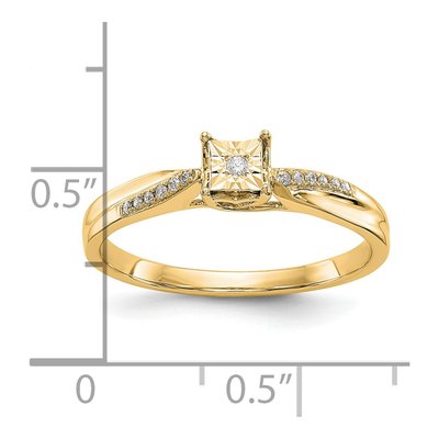 14K Yellow Gold 1/20 ct tw Diamond Engagement Ring – view 3