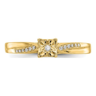 14K Yellow Gold 1/20 ct tw Diamond Engagement Ring – view 5