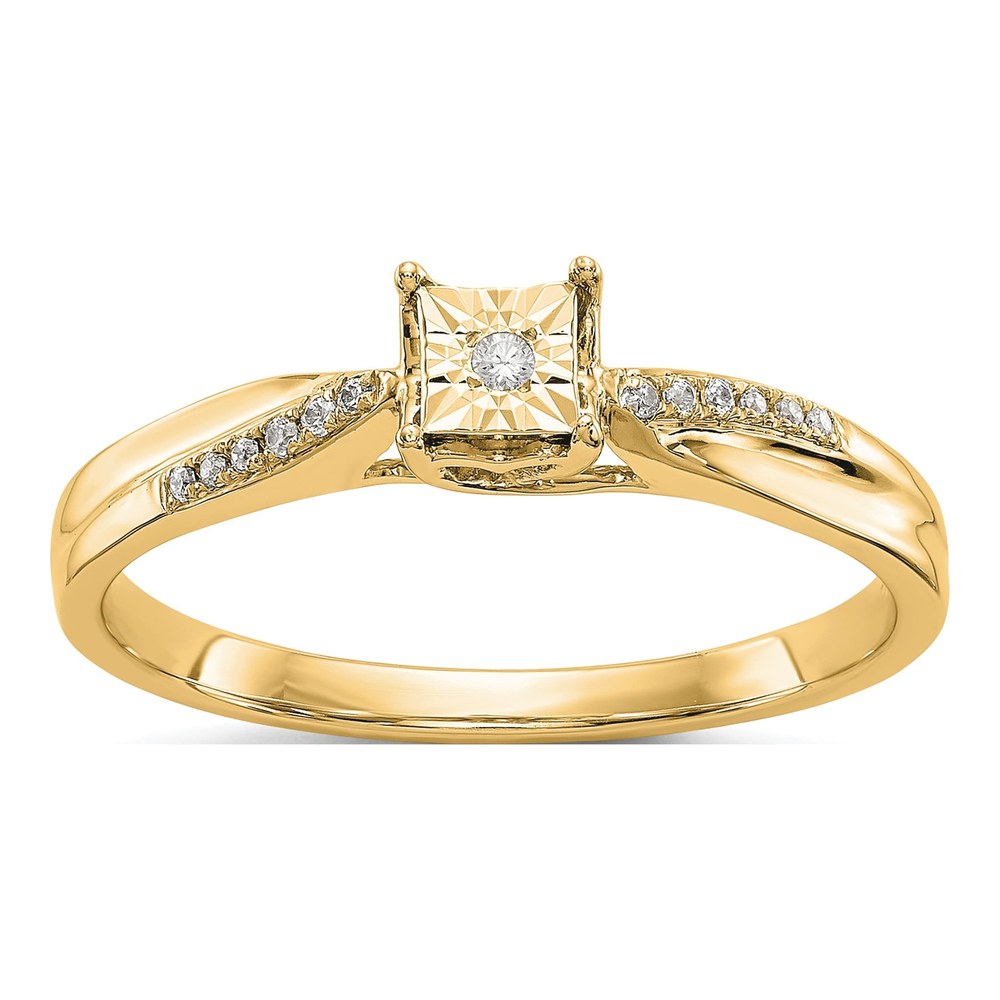 14K Yellow Gold 1/20 ct tw Diamond Engagement Ring