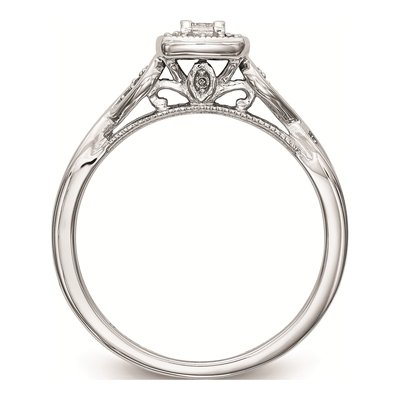 14K White Gold 1/5 ct tw Diamond First Promise Criss-Cross Engagement Ring – view 2