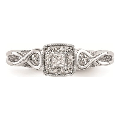 14K White Gold 1/5 ct tw Diamond First Promise Criss-Cross Engagement Ring – view 4