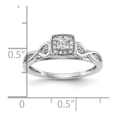 14K White Gold 1/5 ct tw Diamond First Promise Criss-Cross Engagement Ring – view 7
