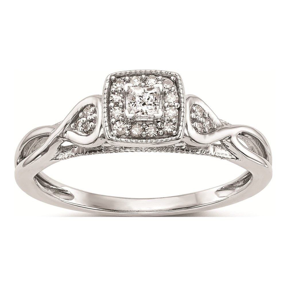 14K White Gold 1/5 ct tw Diamond First Promise Criss-Cross Engagement Ring