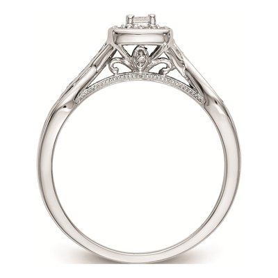 14K White Gold 1/3 ct tw Diamond First Promise Engagement Ring – view 2