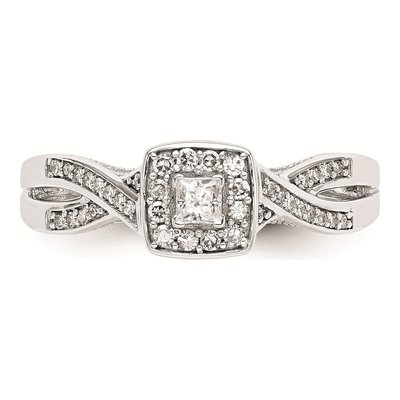 14K White Gold 1/3 ct tw Diamond First Promise Engagement Ring – view 4