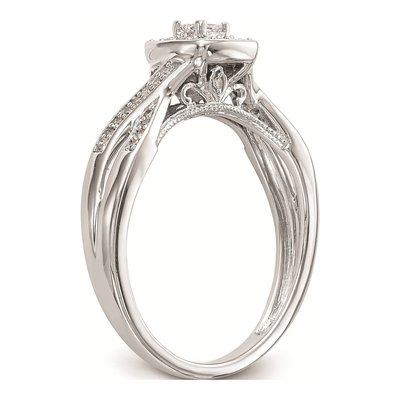 14K White Gold 1/3 ct tw Diamond First Promise Engagement Ring – view 6