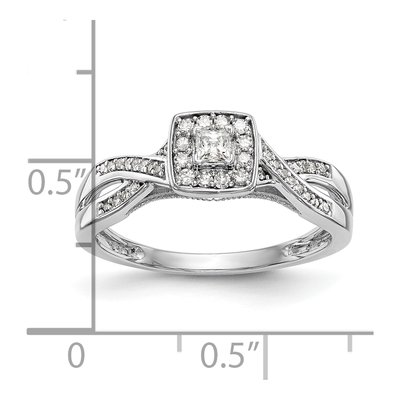 14K White Gold 1/3 ct tw Diamond First Promise Engagement Ring – view 7