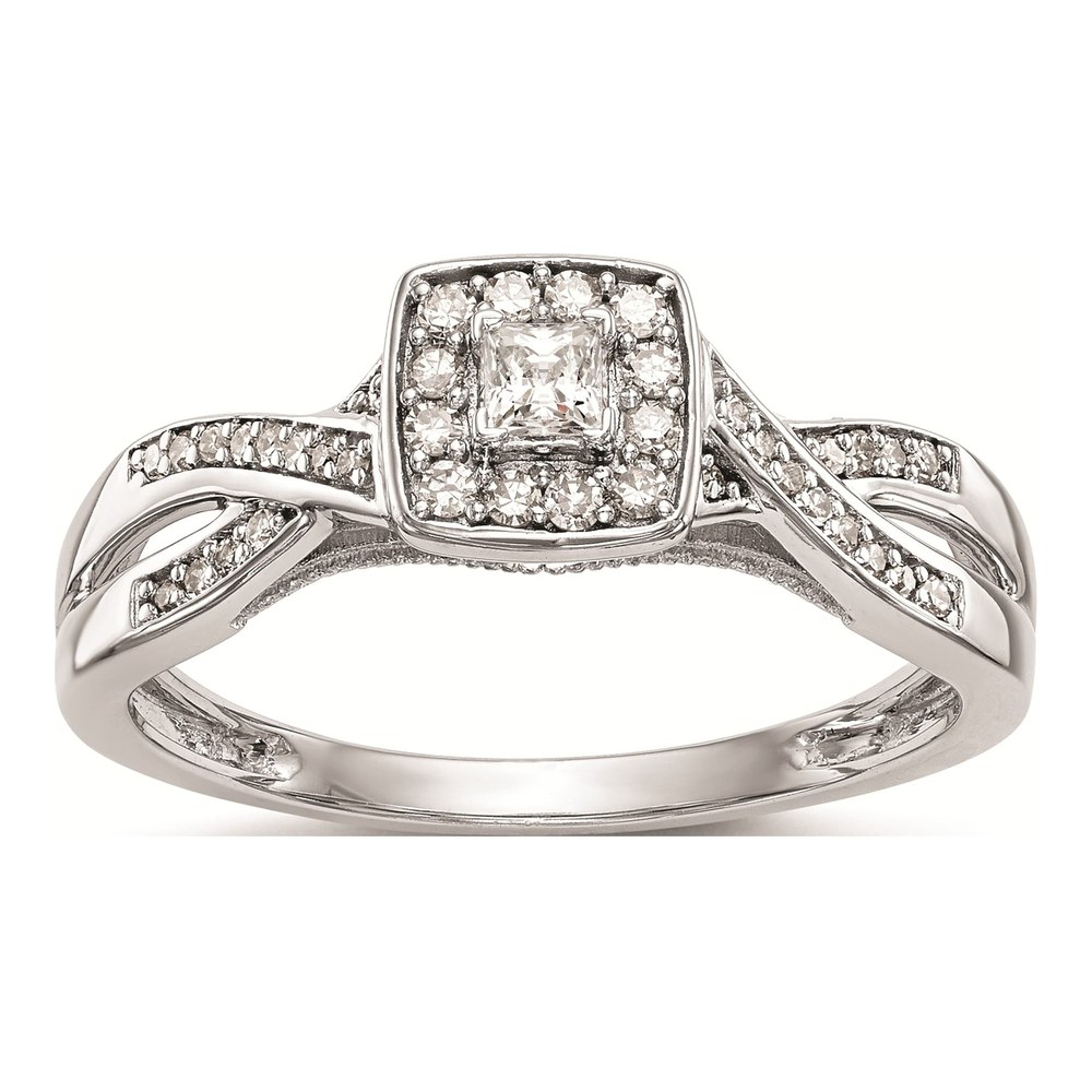 14K White Gold 1/3 ct tw Diamond First Promise Engagement Ring