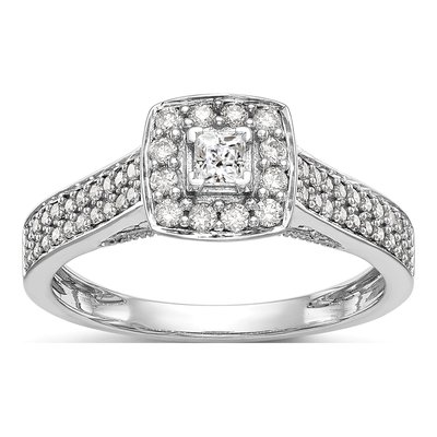 14K White Gold 0.47 ct tw Diamond Promise Engagement Ring