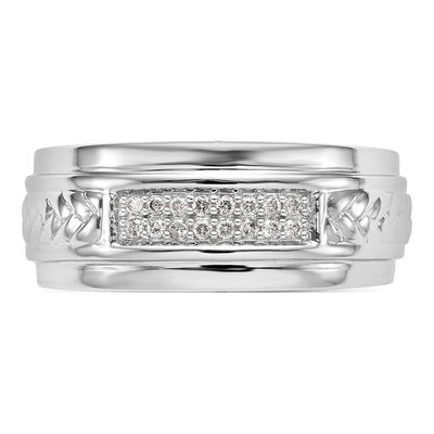 Men's 14K White Gold 1/8 ct tw Diamond Wedding Band – view 4