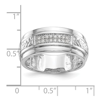 Men's 14K White Gold 1/8 ct tw Diamond Wedding Band – view 7