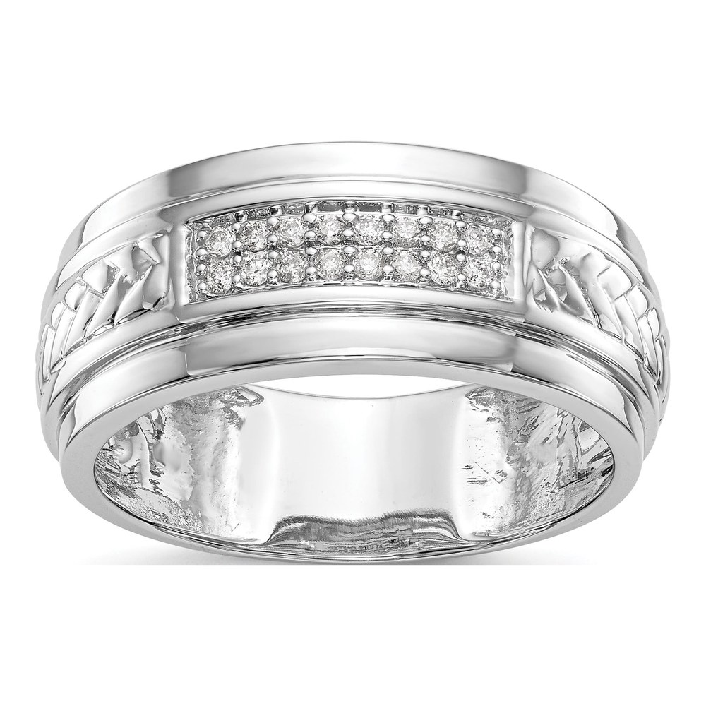 Men's 14K White Gold 1/8 ct tw Diamond Wedding Band