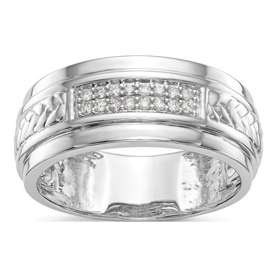 Men's 14K White Gold 1/8 ct tw Diamond Wedding Band