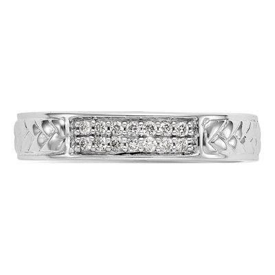 10K White Gold Diamond Trio Wedding Band Set – view 4