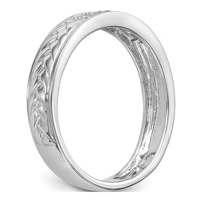 14K White Gold 1/10 ct tw Diamond Trio Wedding Band – view 6