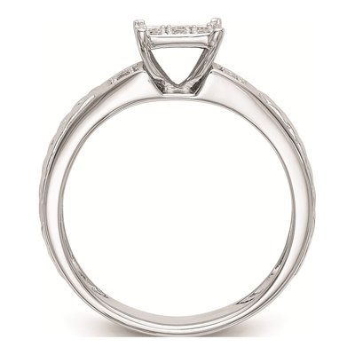 10K White Gold 1/6 ct tw Diamond Square Cluster Engagement Ring – view 3