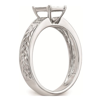 10K White Gold 1/6 ct tw Diamond Square Cluster Engagement Ring – view 6