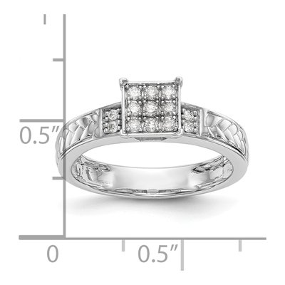 10K White Gold 1/6 ct tw Diamond Square Cluster Engagement Ring – view 8