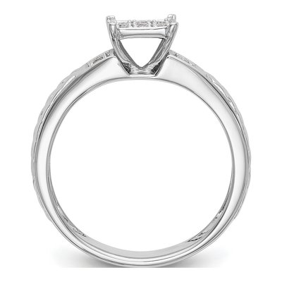 14K White Gold 1/6 ct tw Diamond Cluster Engagement Ring – view 3