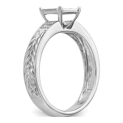 14K White Gold 1/6 ct tw Diamond Cluster Engagement Ring – view 6
