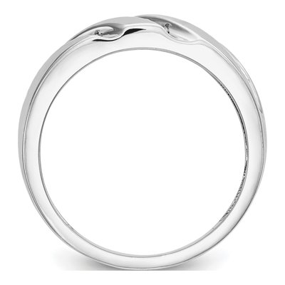 Men's 14K White Gold 1/7 ct tw Diamond Trio Wedding Band – view 2