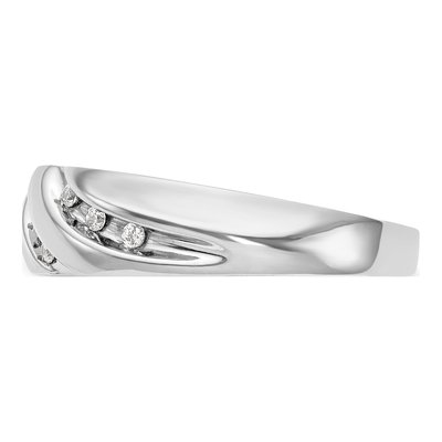 Men's 14K White Gold 1/7 ct tw Diamond Trio Wedding Band – view 3