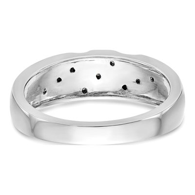 Men's 14K White Gold 1/7 ct tw Diamond Trio Wedding Band – view 5