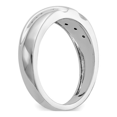 Men's 14K White Gold 1/7 ct tw Diamond Trio Wedding Band – view 6
