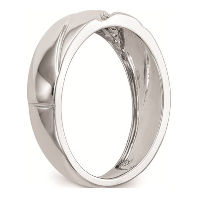 Men's 10K White Gold Diamond Trio Wedding Band – view 7