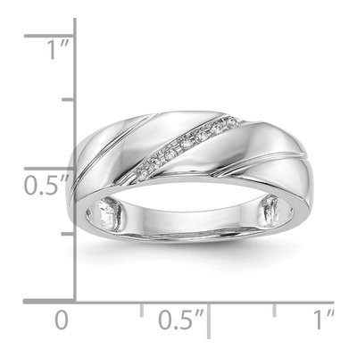 Men's 14K White Gold Diamond Wedding Band, AA Quality – view 8