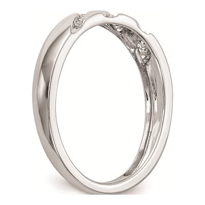 10K White Gold 1/20 ct tw Diamond Trio Wedding Band – view 6