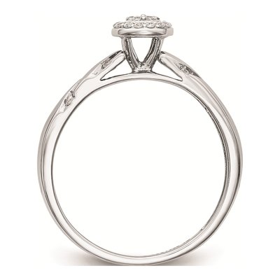 14K White Gold 1/6 ct tw Diamond Halo Trio Engagement Ring – view 3