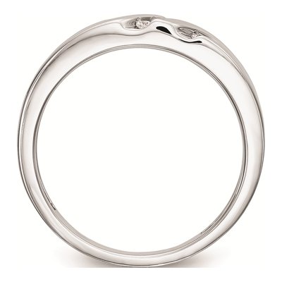 Men's 14K White Gold 1/6 ct tw Diamond Trio Wedding Band – view 2
