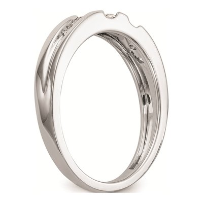 Men's 14K White Gold 1/6 ct tw Diamond Trio Wedding Band – view 6
