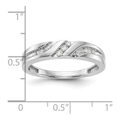 Men's 14K White Gold 1/6 ct tw Diamond Trio Wedding Band – view 7
