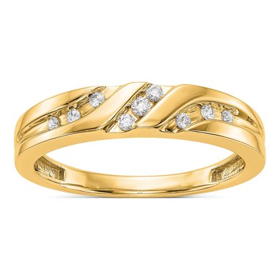 Men's 14K Yellow Gold 1/7 ct tw Diamond Wedding Band